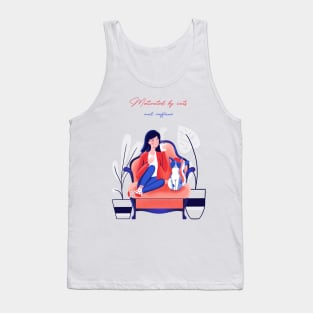 Motivated By Cats and Caffeine Funny Pet Tank Top